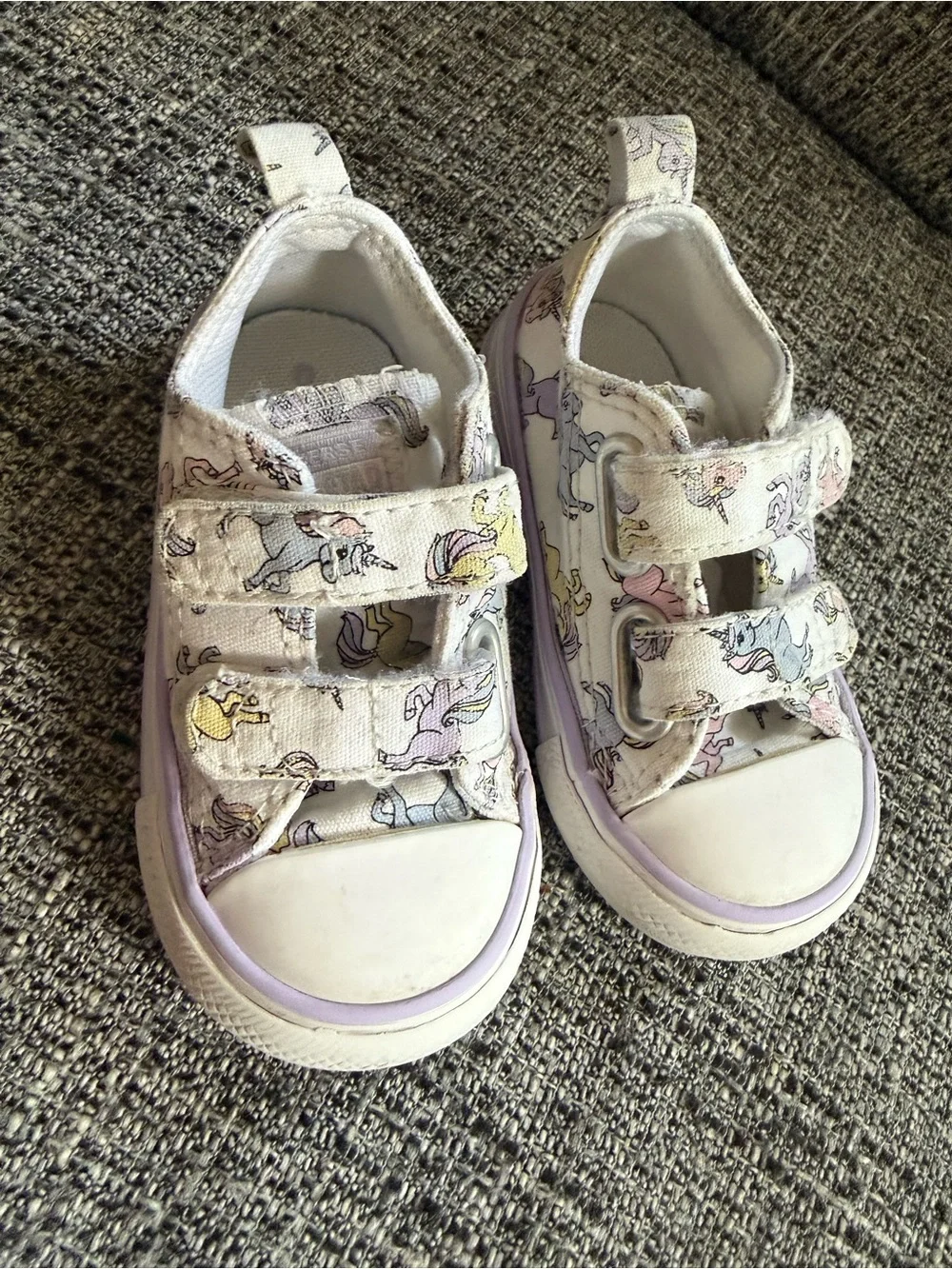Converse Kids Unicorn Canvas Sneakers in White and Pastel